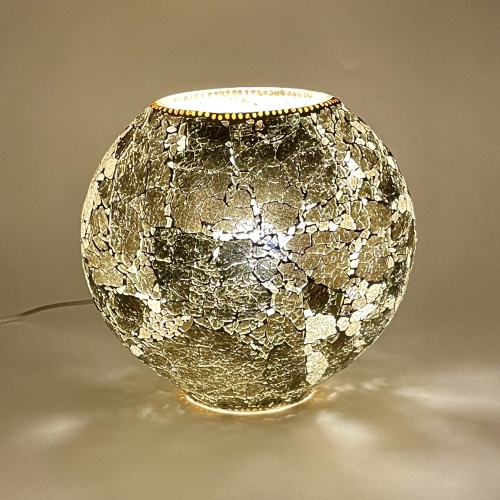 Glacial Gold Handmade Lamp in mosaic glass h. 32 cm.