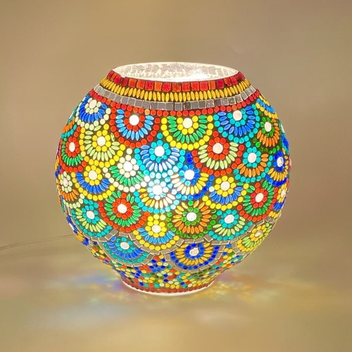 Magic Rings Handmade Lamp in mosaic glass h. 32 cm.