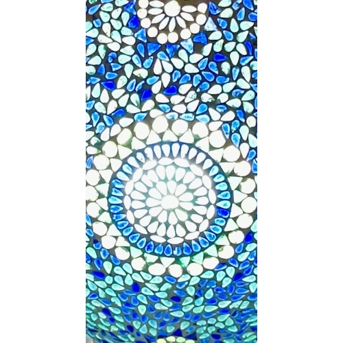 Lampada da tavolo in vetro mosaicata Blue Moon h. 23 cm.