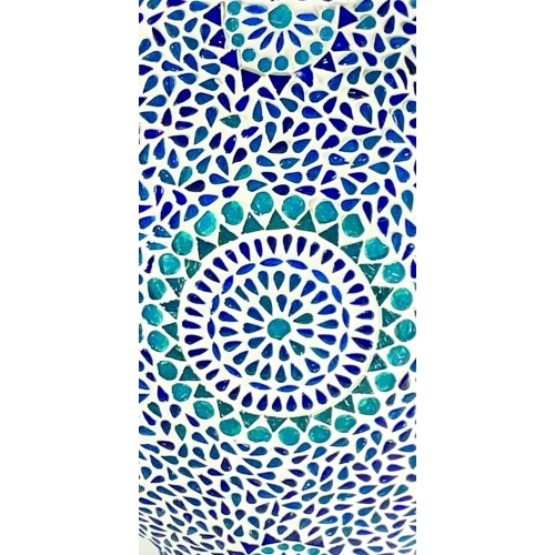 Lampada da tavolo in vetro mosaicata Blue Moon h. 23 cm.