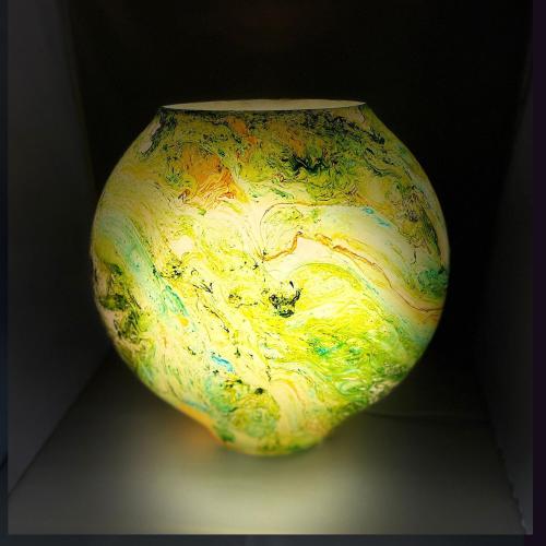 Nebula Handmade Lamp in painted glass h. 32 cm.