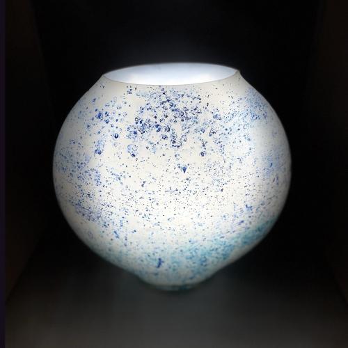 Atlante Handmade Lamp in painted glass h. 32 cm.