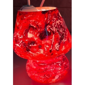 Lampada da tavolo in vetro dipinta Virgo h. 23 cm.