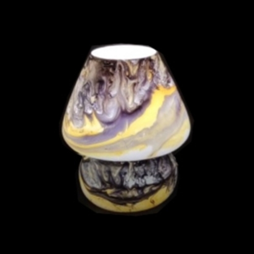 Lampada da tavolo in vetro dipinta Uranium h. 23 cm.