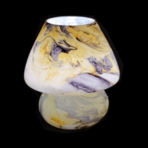 Lampada da tavolo in vetro dipinta Uranium h. 32 cm.