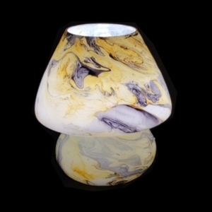 Lampada da tavolo in vetro dipinta Uranium h. 32 cm.