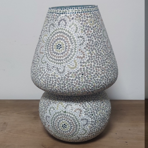 Lampada da tavolo in vetro mosaicata Colored mandala h. 64 cm.