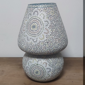 Lampada da tavolo in vetro mosaicata Colored mandala h. 64 cm.