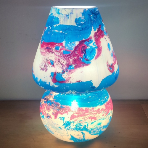 Lampada da tavolo in vetro dipinta Alpha Centauri h. 64 cm.