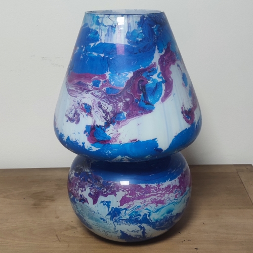 Lampada da tavolo in vetro dipinta Alpha Centauri h. 64 cm.