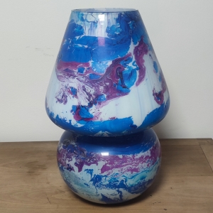 Lampada da tavolo in vetro dipinta Alpha Centauri h. 64 cm.