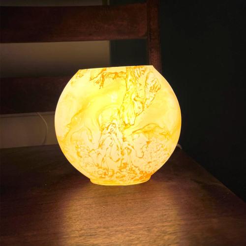 Lampada da tavolo in vetro dipinta Venus h. 23 cm.