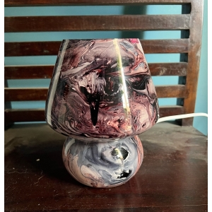 Lampada da tavolo in vetro dipinta Marmo h. 23 cm.