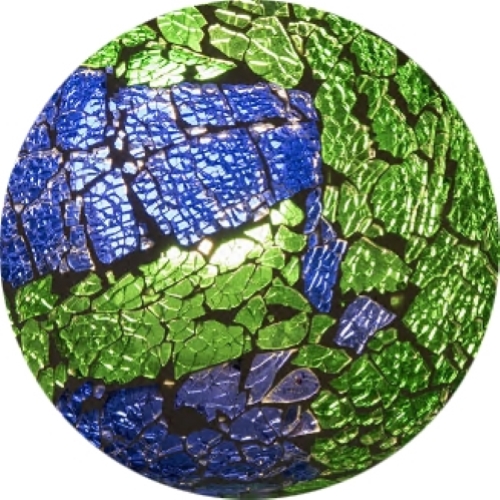 Lampada da tavolo in vetro mosaicata Green Bay h. 23 cm.