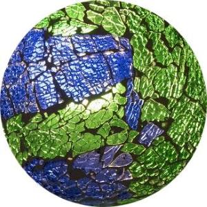 Lampada da tavolo in vetro mosaicata Green Bay h. 23 cm.