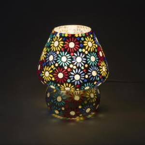 Lampada da tavolo in vetro mosaicata Mirror Daisy h. 17 cm.