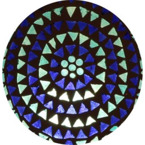 Lampada da tavolo in vetro mosaicata Blue Sauna h. 64 cm.