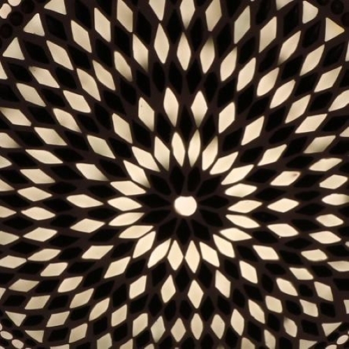 Lampada da tavolo in vetro mosaicata Yig & Yang h. 32 cm.