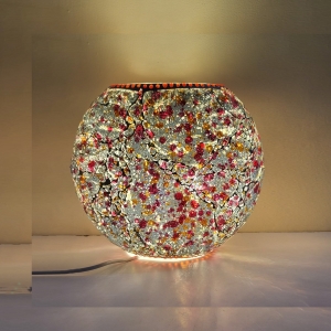 Lampada da tavolo in vetro mosaicata Blossom Glow h. 23 cm.