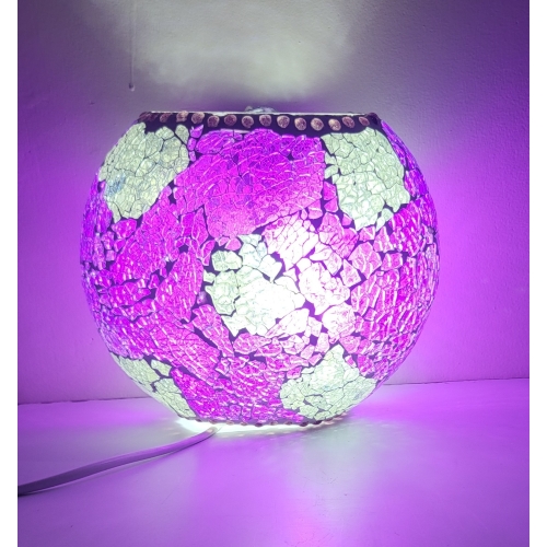 Lampada da tavolo in vetro mosaicata Purple Reflections h. 17 cm.