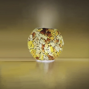 Lampada da tavolo in vetro mosaicata Amber Flame h. 17 cm.