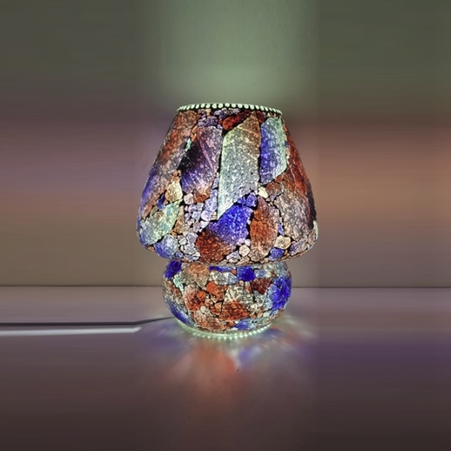 Lampada da tavolo in vetro mosaicata Velvet Sky h. 23 cm.