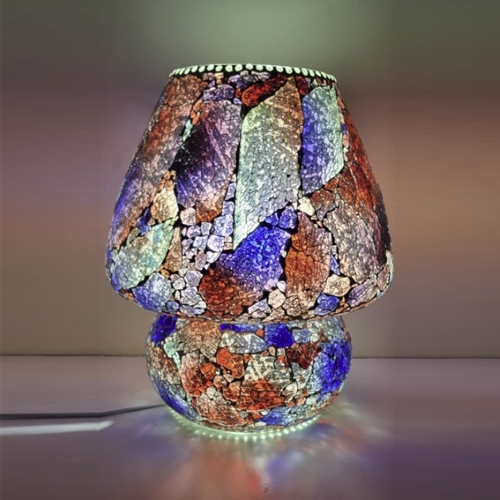 Lampada da tavolo in vetro mosaicata Velvet Sky h. 32 cm.