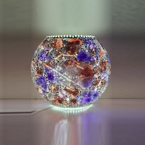 Lampada da tavolo in vetro dipinta Velvet Sky h. 23 cm.