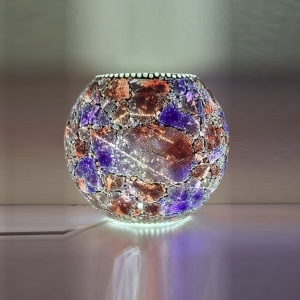 Lampada da tavolo in vetro mosaicata Velvet Sky h. 17 cm.