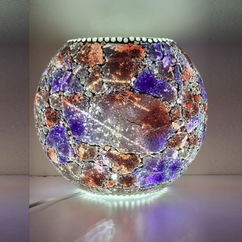 Lampada da tavolo in vetro dipinta Velvet Sky h. 32 cm.