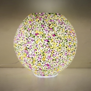 Lampada da tavolo in vetro mosaicata Blooming Joy h. 32 cm.