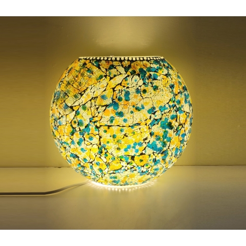 Lampada da tavolo in vetro mosaicata Mimosa Garden h. 23 cm.