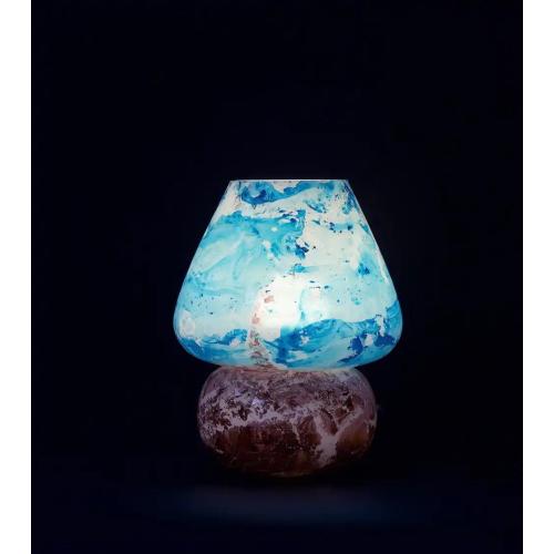 Lampada da tavolo in vetro dipinta Neptune h. 23 cm.