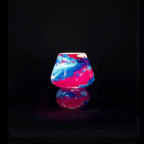 Alpha Centauri Handmade Lamp in painted glass h. 17 cm.