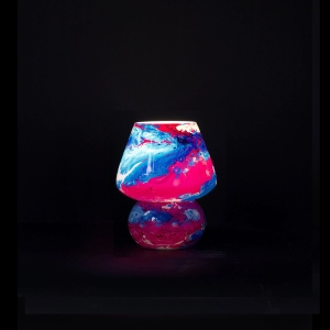 Alpha Centauri Handmade Lamp in painted glass h. 17 cm.