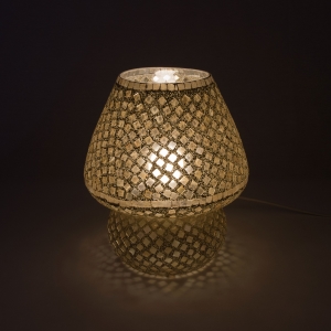 Lampada da tavolo in vetro mosaicata Gold Reflection h. 64 cm.