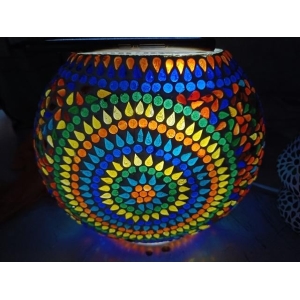 Lampada da tavolo in vetro mosaicata Color Universe h. 32 cm.