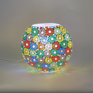 Mirror Daisy Handmade Lamp in mosaic glass h. 17 cm.