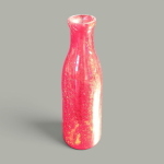 Bottiglia in vetro craquelé rossa