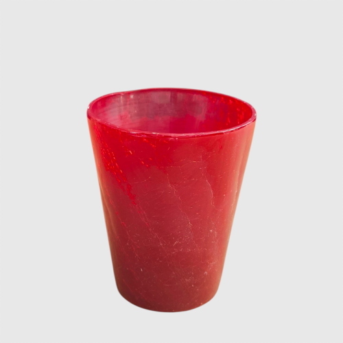 Red cackle glass