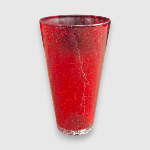 Red cackle glass