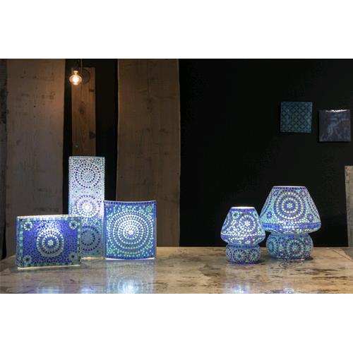 Blue Sauna Handmade Lamp in mosaic glass h. 32 cm.