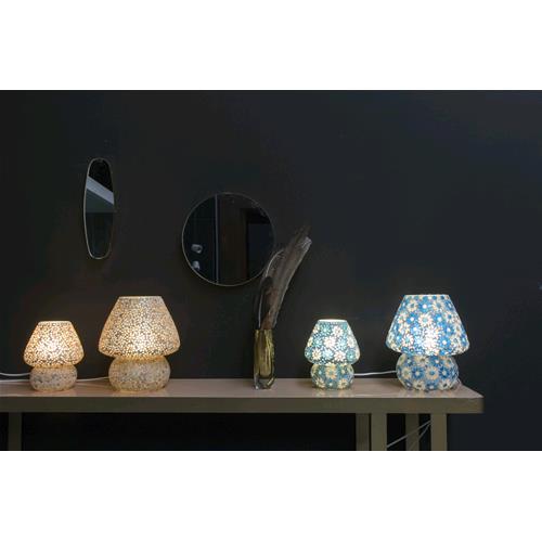 Yellow Daisy Handmade Lamp in mosaic glass h. 32 cm.