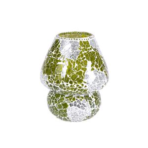 Lampada da tavolo in vetro mosaicata Yellow Craquelè h. 23 cm.