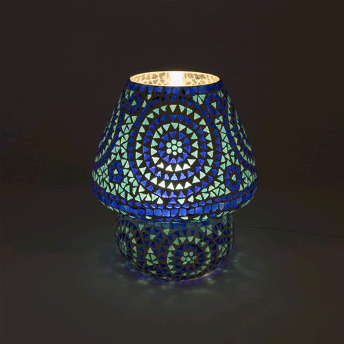 Blue Sauna Handmade Lamp in mosaic glass h. 32 cm.
