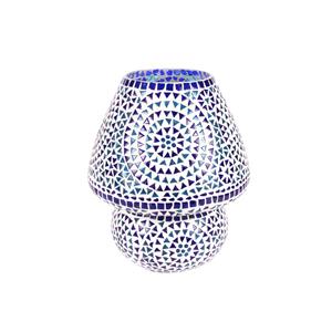 Blue Sauna Handmade Lamp in mosaic glass h. 32 cm.
