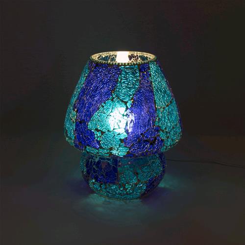 Lampada da tavolo in vetro mosaicata Blue Bay h. 32 cm.