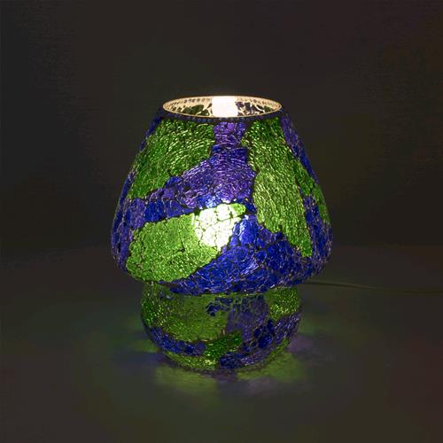 Lampada da tavolo in vetro mosaicata Green Bay h. 32 cm.