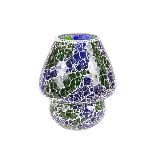 Lampada da tavolo in vetro mosaicata Green Bay h. 32 cm.