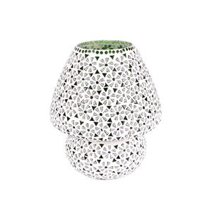 Lampada da tavolo in vetro mosaicata Green Daisy h. 32 cm.